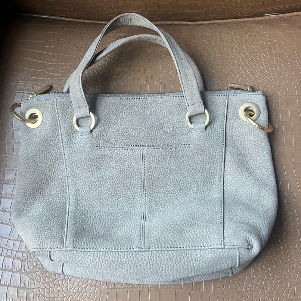 Hammitt Daniel Medium Grey Natural/Brushed Gold Womens Satchel Bag - Picture 2 of 8